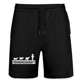 Führungskraft von ziegen - Stanley/Stella Unisex Bio Joggingshorts Trainer  - Schwarz - Vorne - Nik (191cm) & Marisol (170cm)