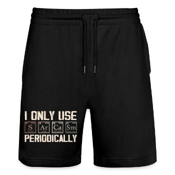 I Only Use Sarcasm Periodically - Funny Chemistry - Short de jogging bio TRAINER Stanley/Stella unisexe - noir - Devant - Nik (191cm) & Marisol (170cm)