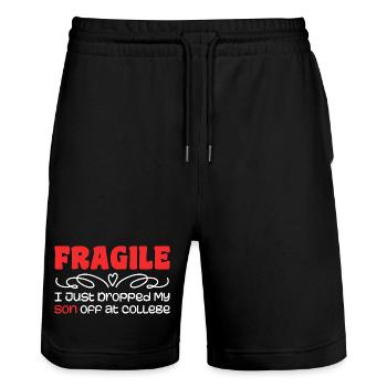 I Just Dropped My Son At College Drop Off For Moms - Stanley/Stella Trainer Unisex Organic Jogging Shorts - black - Front - Nik (191cm) & Marisol (170cm)
