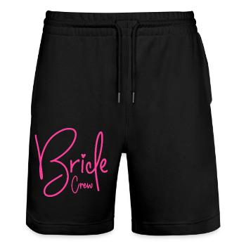 BRIDE CREW TEAM BRIDE BACHELORETTE PARTY - Stanley/Stella Trainer Unisex Organic Jogging Shorts - black - Front - Nik (191cm) & Marisol (170cm)