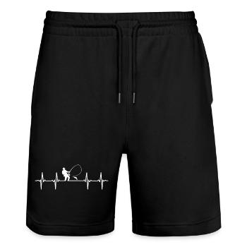 Pêcheur, Pêcheur, Heartbeat, Pêche - Short de jogging bio TRAINER Stanley/Stella unisexe - noir - Devant - Nik (191cm) & Marisol (170cm)