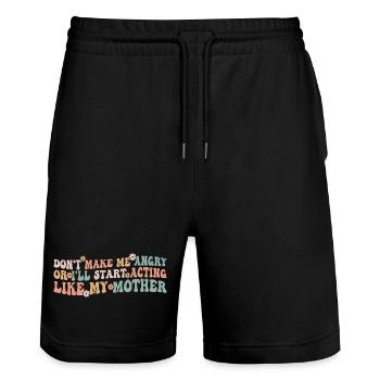 Ich werde nicht als eine Frau in Erinnerung bleiben, die ihren Mund hielt - Stanley/Stella Unisex Bio Joggingshorts Trainer  - Schwarz - Vorne - Nik (191cm) & Marisol (170cm)