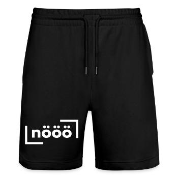 Nööö - Stanley/Stella Unisex Bio Joggingshorts Trainer  - Schwarz - Vorne - Nik (191cm) & Marisol (170cm)