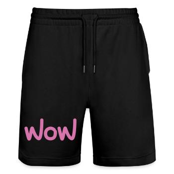 wøw pink db - Stanley/Stella Unisex Bio Joggingshorts Trainer  - Schwarz - Vorne - Nik (191cm) & Marisol (170cm)