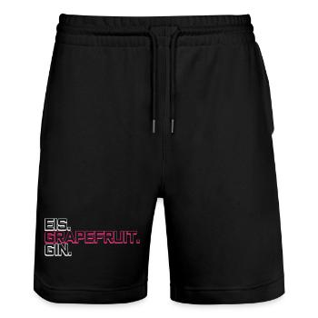 Eis Pink Grapefruit Gin - Stanley/Stella Unisex Bio Joggingshorts Trainer  - Schwarz - Vorne - Nik (191cm) & Marisol (170cm)