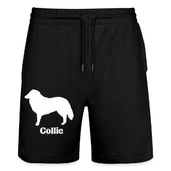 Collie Silhouette - Stanley/Stella Unisex Bio Joggingshorts Trainer  - Schwarz - Vorne - Nik (191cm) & Marisol (170cm)