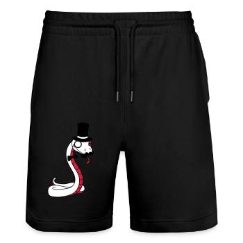 Monsieur Messieurs Cylindre riche monocle lunettes s - Short de jogging bio TRAINER Stanley/Stella unisexe - noir - Devant - Nik (191cm) & Marisol (170cm)
