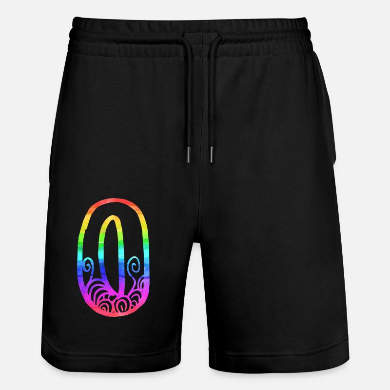 rainbow o - Stanley/Stella Trainer Unisex Organic Jogging Shorts - black