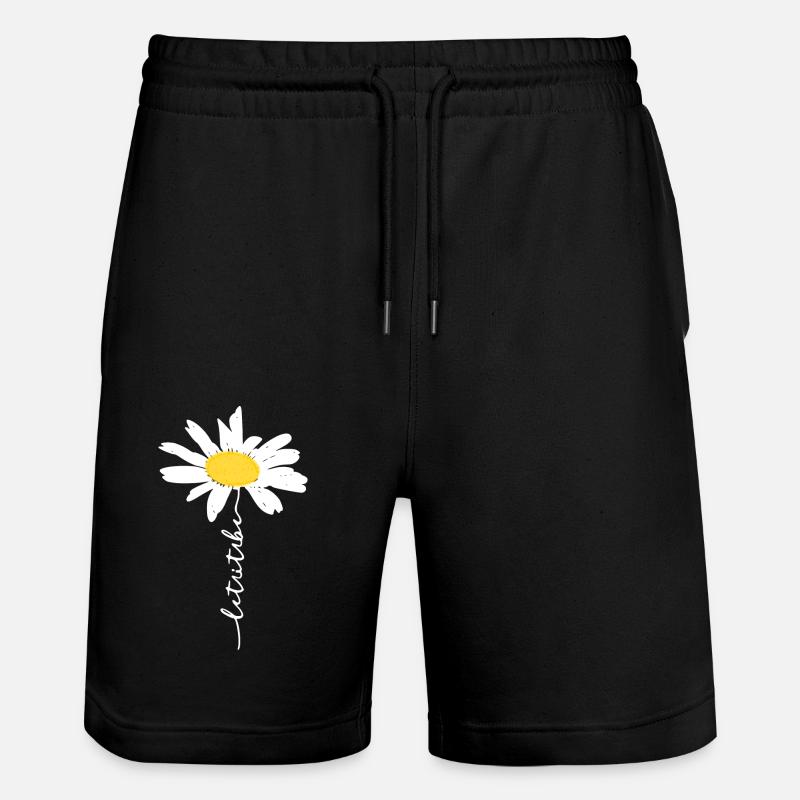 Marguerites - Herbes sauvages - Nature - Durable - Short de jogging bio TRAINER Stanley/Stella unisexe - noir