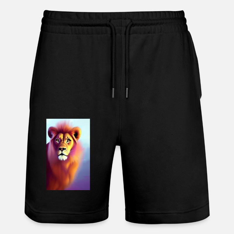 Dessin animé d’une lionne queer - Short de jogging bio TRAINER Stanley/Stella unisexe - noir