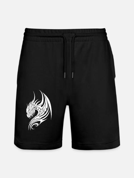 Tattoo dragon with wings - Stanley/Stella Trainer Unisex Organic Jogging Shorts - black
