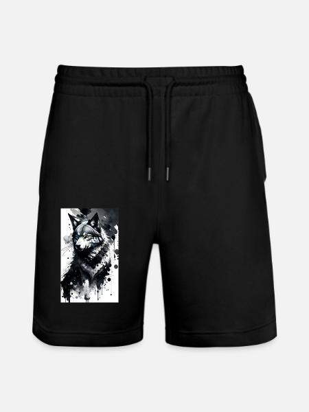 Wolf | Predator | Dog | Mystical - Stanley/Stella Trainer Unisex Organic Jogging Shorts - black