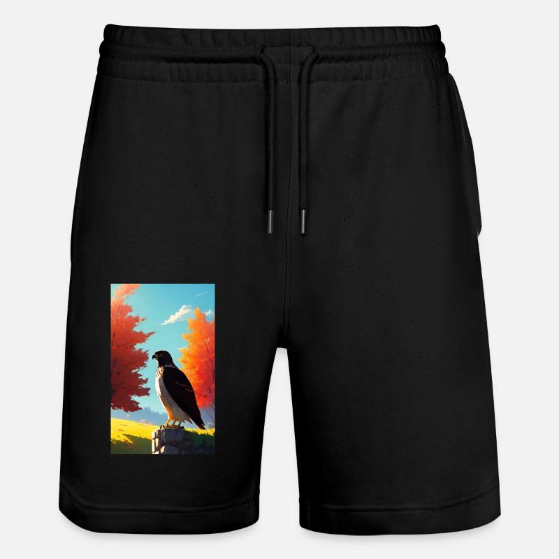 Aigle | Oiseaux | Liberté | Animaux - Short de jogging bio TRAINER Stanley/Stella unisexe - noir