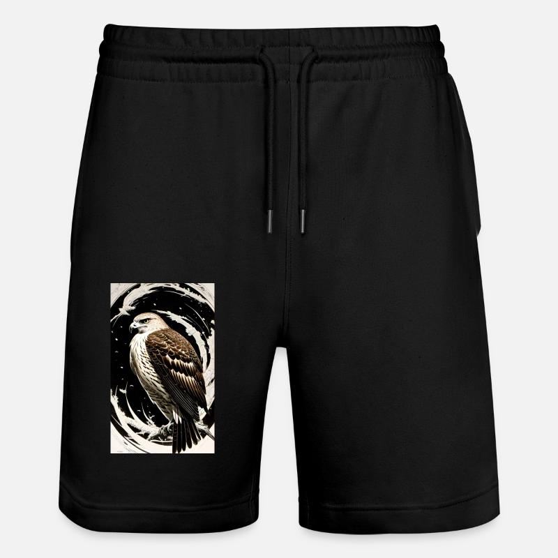 Aigle | Oiseaux | Liberté | Animaux - Short de jogging bio TRAINER Stanley/Stella unisexe - noir