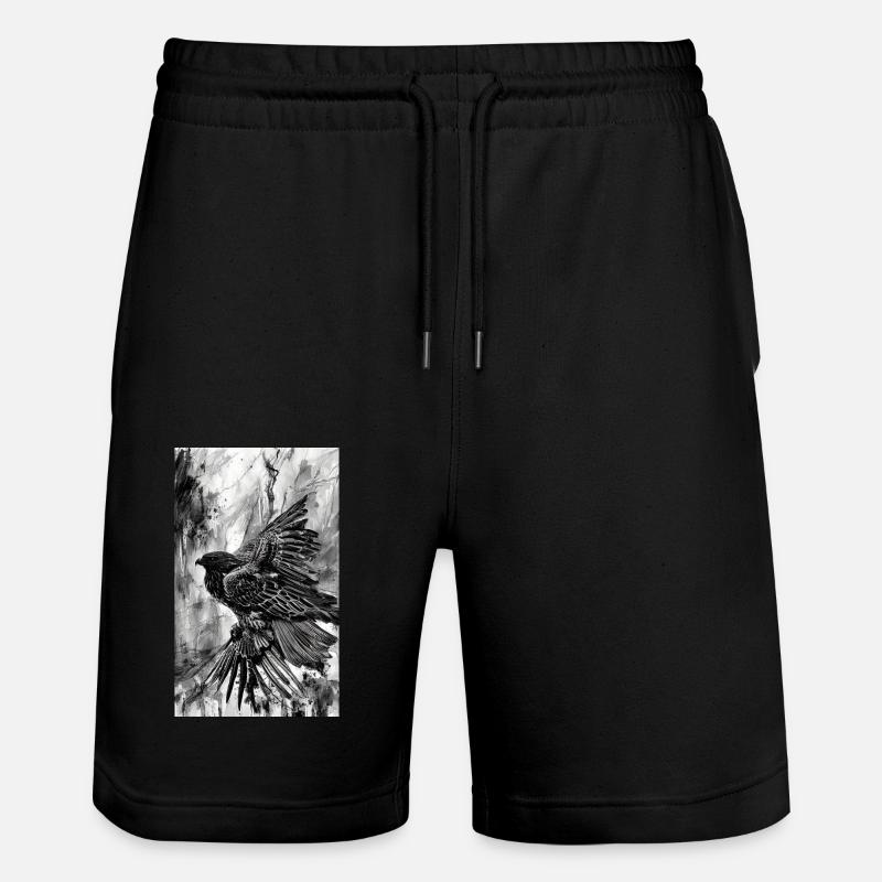 Aigle | Oiseaux | Liberté | Animaux - Short de jogging bio TRAINER Stanley/Stella unisexe - noir
