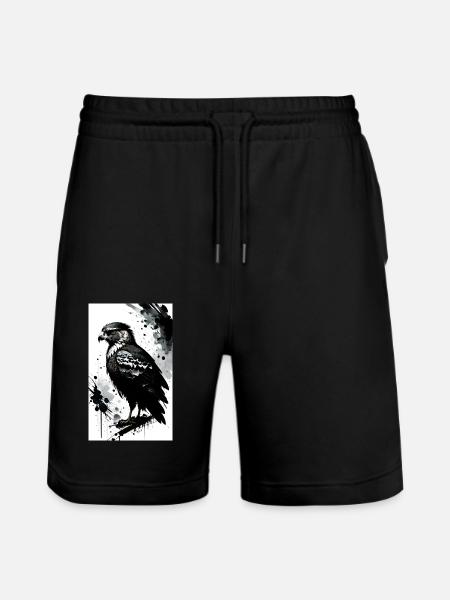 Aigle | Oiseaux | Liberté | Animaux - Short de jogging bio TRAINER Stanley/Stella unisexe - noir