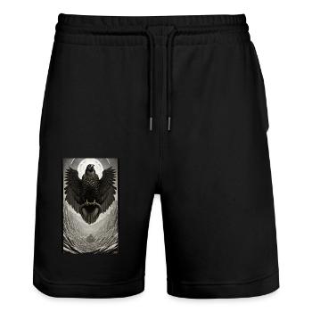 Adler | Vogel | Freiheit | Tiere | mystisch - Stanley/Stella Unisex Bio Joggingshorts Trainer  - Schwarz - Vorne - Nik (191cm) & Marisol (170cm)