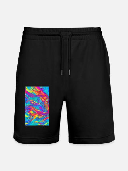 Lines | Wavy lines | Symbols | Pattern - Stanley/Stella Trainer Unisex Organic Jogging Shorts - black
