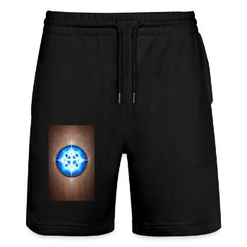 Mystisches Symbol | geheimnisvoll | Symbol - Stanley/Stella Unisex Bio Joggingshorts Trainer  - Schwarz - Vorne - Nik (191cm) & Marisol (170cm)