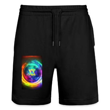 Mystisches Symbol | geheimnisvoll | Symbol - Stanley/Stella Unisex Bio Joggingshorts Trainer  - Schwarz - Vorne - Nik (191cm) & Marisol (170cm)