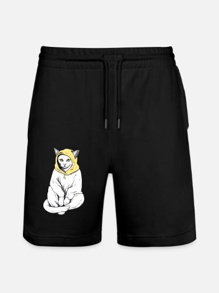 Kroki the Hooded Cat - Stanley/Stella Trainer Unisex Organic Jogging Shorts - black