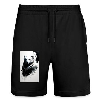 Fort comme un ours : ton style, ta férocité - Short de jogging bio TRAINER Stanley/Stella unisexe - noir - Devant - Nik (191cm) & Marisol (170cm)