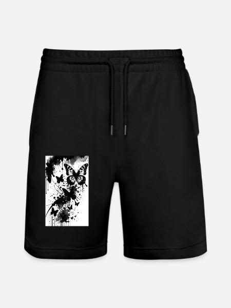 Adorable Butterfly - Stanley/Stella Trainer Unisex Organic Jogging Shorts - black