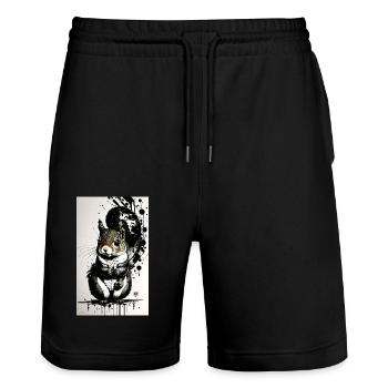Niedliches Eichhörnchen - Stanley/Stella Unisex Bio Joggingshorts Trainer  - Schwarz - Vorne - Nik (191cm) & Marisol (170cm)