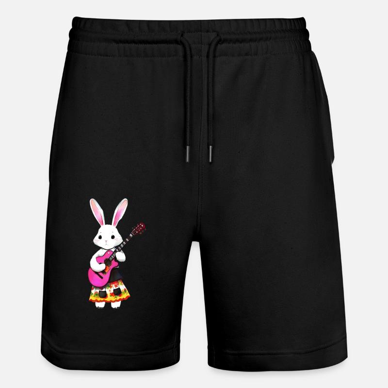 Mignon lapin romantique avec guitare - Short de jogging bio TRAINER Stanley/Stella unisexe - noir