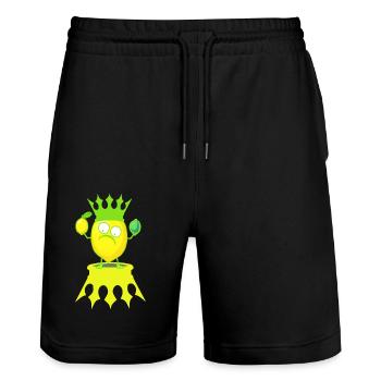 König Zitrone Zitronen Früchte Frucht Obst - Stanley/Stella Unisex Bio Joggingshorts Trainer  - Schwarz - Vorne - Nik (191cm) & Marisol (170cm)