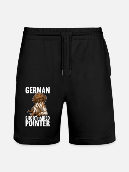German Shorthaired Pointer - Stanley/Stella Trainer Unisex Organic Jogging Shorts - black