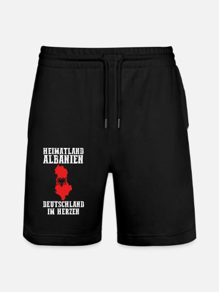 Albanian Albanian German Albania - Stanley/Stella Trainer Unisex Organic Jogging Shorts - black