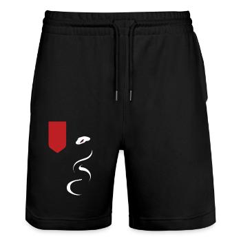 Red Banner and White Serpent - Stanley/Stella Trainer Unisex Organic Jogging Shorts - black - Front - Nik (191cm) & Marisol (170cm)
