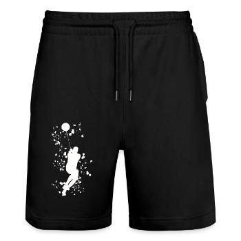 Hammer Thrower Colorsplash Hammer Throw - Stanley/Stella Trainer Unisex Organic Jogging Shorts - black - Front - Nik (191cm) & Marisol (170cm)
