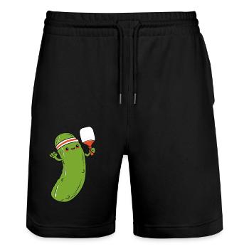 Pickleball - Stanley/Stella Unisex Bio Joggingshorts Trainer  - Schwarz - Vorne - Nik (191cm) & Marisol (170cm)