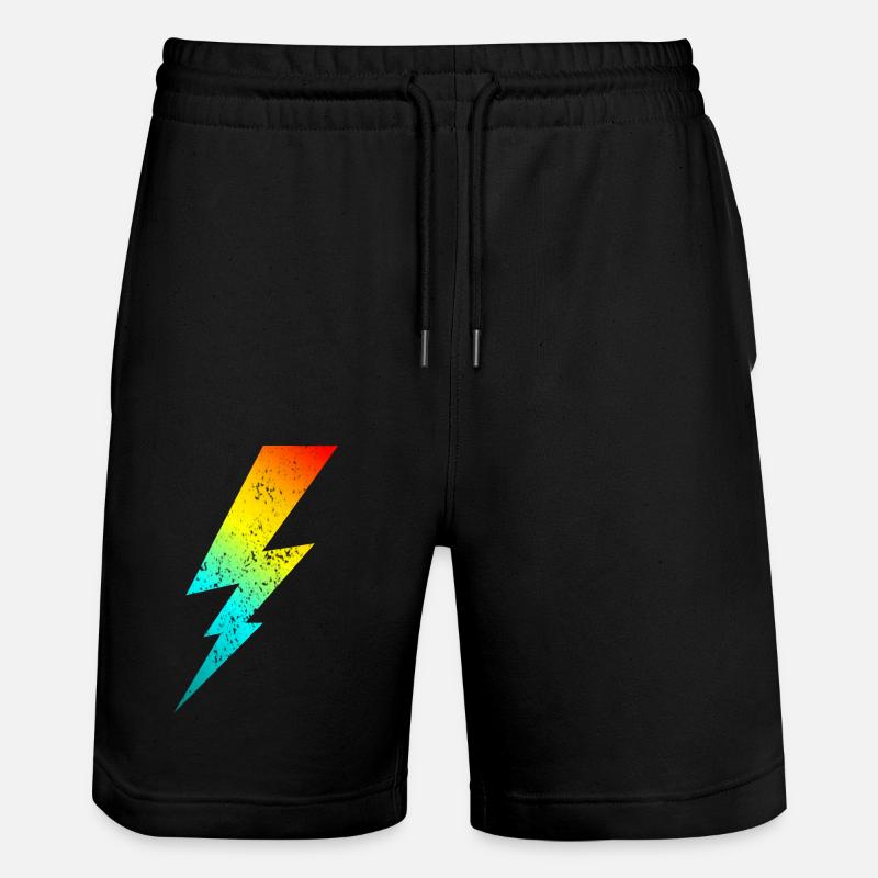 80s bolt lighting classic - Stanley/Stella Unisex Bio Joggingshorts Trainer  - Schwarz