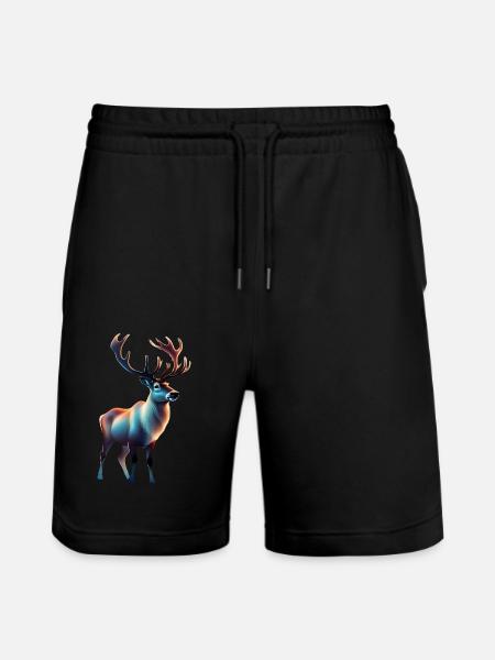 Cool looking reindeer design - Stanley/Stella Trainer Unisex Organic Jogging Shorts - black
