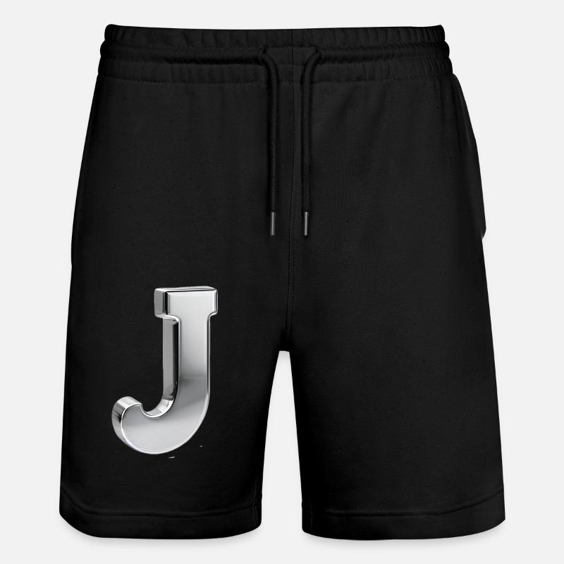Chrome ,, J " Metallic - Stanley/Stella Unisex Bio Joggingshorts Trainer - Schwarz