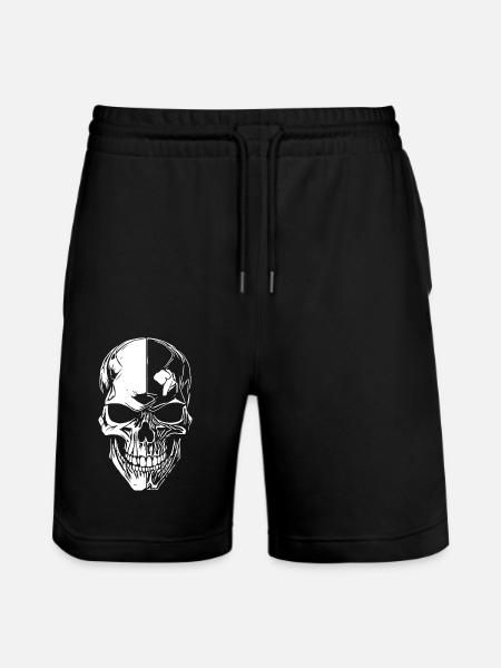 Schädel - Stanley/Stella Unisex Bio Joggingshorts Trainer - Schwarz