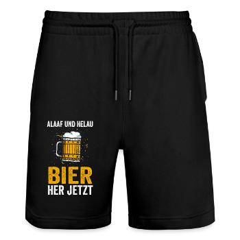 Costume de carnaval Boire de la bière Carnaval Carnaval - Short de jogging bio TRAINER Stanley/Stella unisexe - noir - Devant - Nik (191cm) & Marisol (170cm)