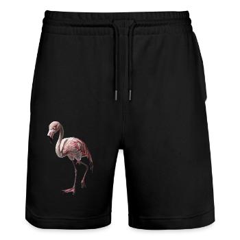 Flamingo - Stanley/Stella Unisex Bio Joggingshorts Trainer  - Schwarz - Vorne - Nik (191cm) & Marisol (170cm)