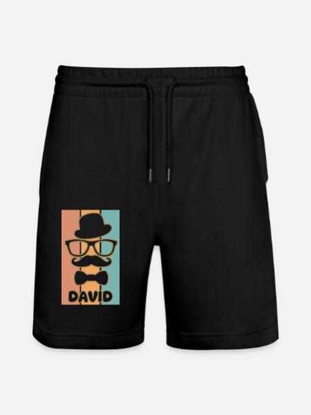 Gift for David - Stanley/Stella Trainer Unisex Organic Jogging Shorts - black