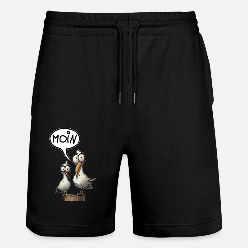 Die Bäädden Möwen - Möwe moin - Stanley/Stella Unisex Bio Joggingshorts Trainer  - Schwarz