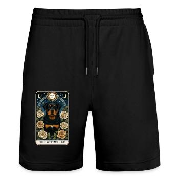 Rottweiler - Stanley/Stella Unisex Bio Joggingshorts Trainer  - Schwarz - Vorne - Nik (191cm) & Marisol (170cm)