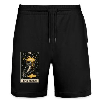 The Horn – Mead Tarot Drinking Ritual Card - Stanley/Stella Trainer Unisex Organic Jogging Shorts - black - Front - Nik (191cm) & Marisol (170cm)