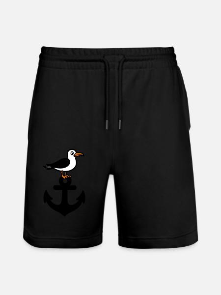 Anker Möwe Hafen - Stanley/Stella Trainer Unisex Organic Jogging Shorts - black