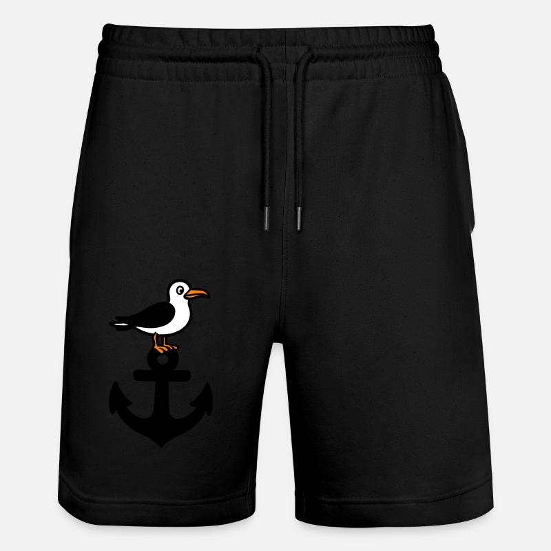 Anker Möwe Hafen - Stanley/Stella Unisex Bio Joggingshorts Trainer  - Schwarz