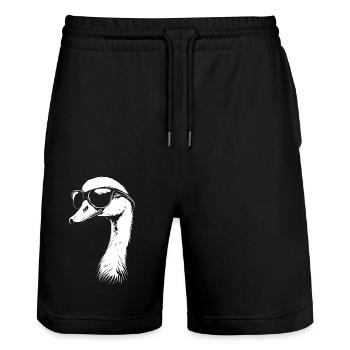 Lunettes de soleil cygne - Short de jogging bio TRAINER Stanley/Stella unisexe - noir - Devant - Nik (191cm) & Marisol (170cm)