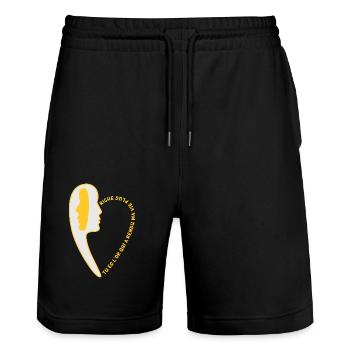 Vie plus riche 2 - Short de jogging bio TRAINER Stanley/Stella unisexe - noir - Devant - Nik (191cm) & Marisol (170cm)