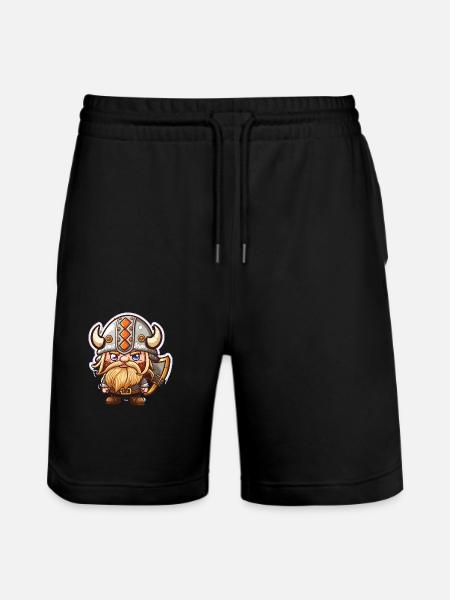 Knut, the Invincible: Cartoon Viking Knut - Stanley/Stella Trainer Unisex Organic Jogging Shorts - black